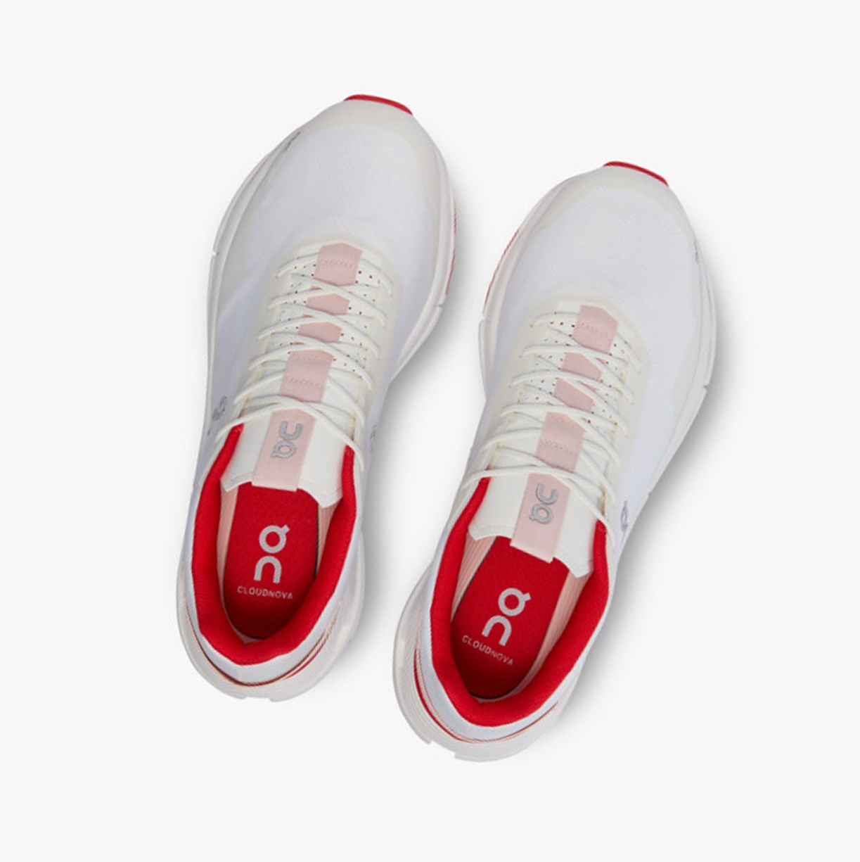 On Running Cloudnova Form Muške Tenisice White/Red | 0145PVXWS